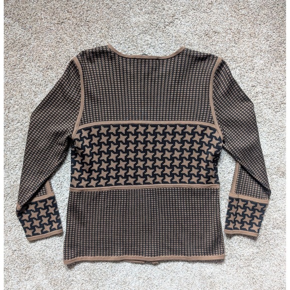 NWOT Womens Small Carlisle Houndstooth Zip Up Jacket Cardigan Silk Blend - Picture 5 of 11